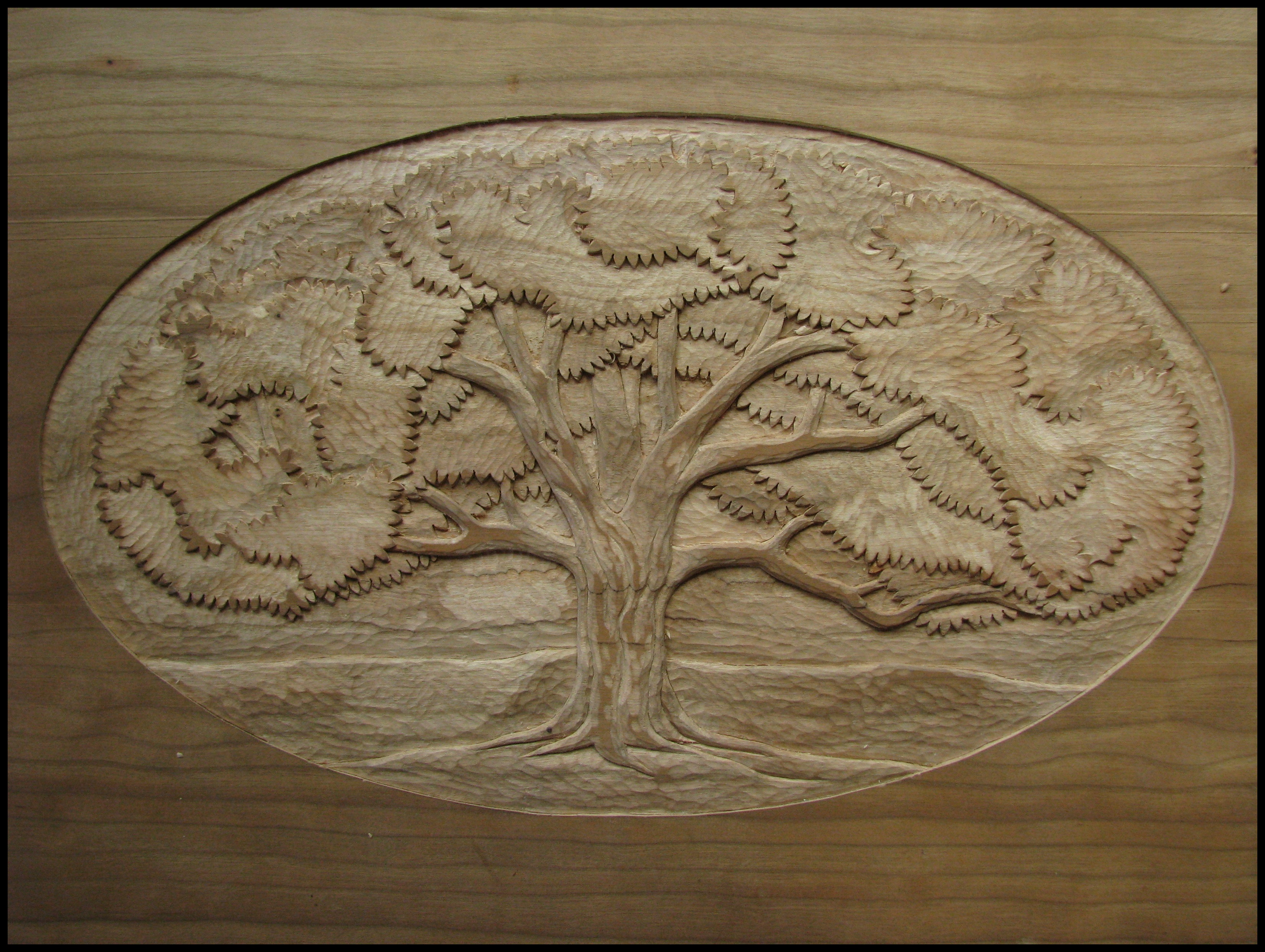 Relief Wood Carving Trees