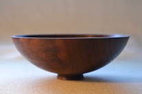 black walnut footed bowl